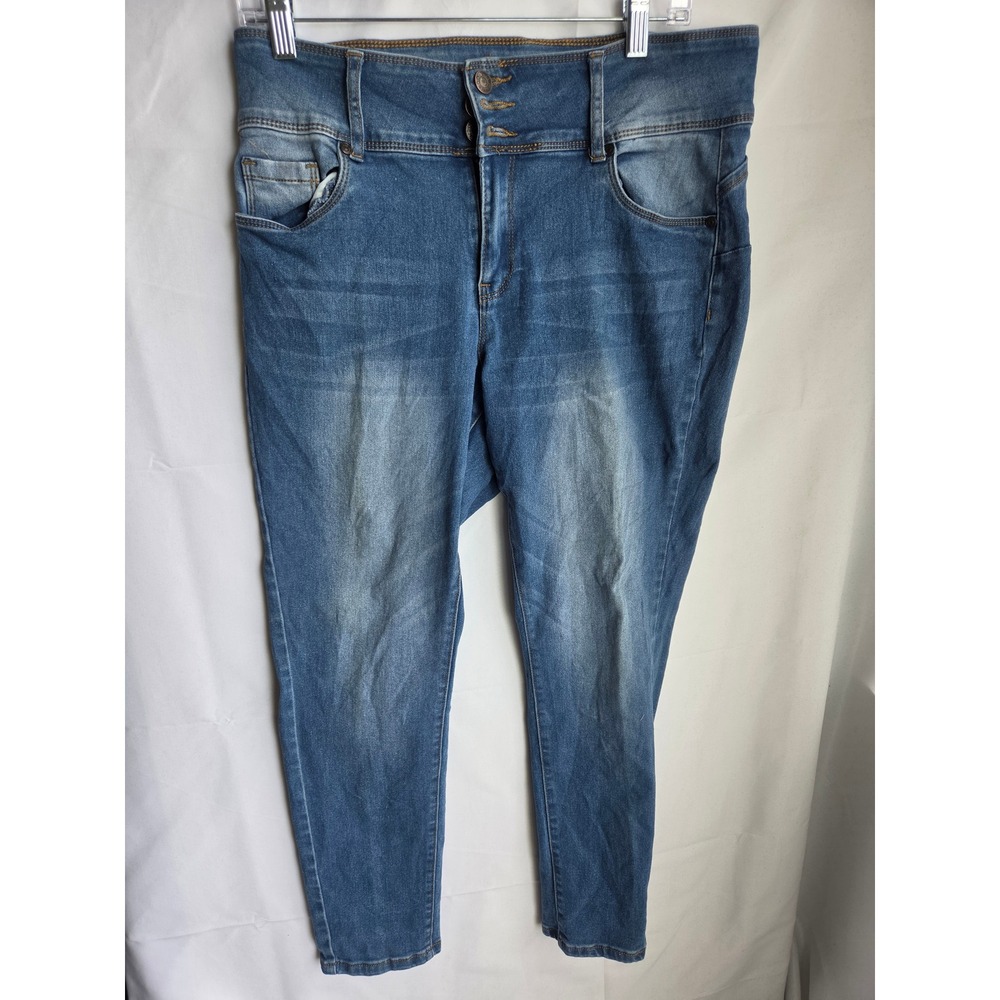 Bamboo Jeans Skinny Jeans Womens  Blue Medium Wash Skinny High Rise Skinny